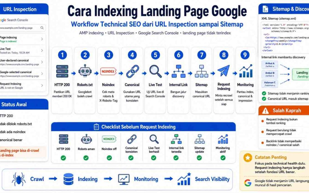 Cara Indexing Landing Page Google Workflow Technical SEO dari URL Inspection sampai Sitemap