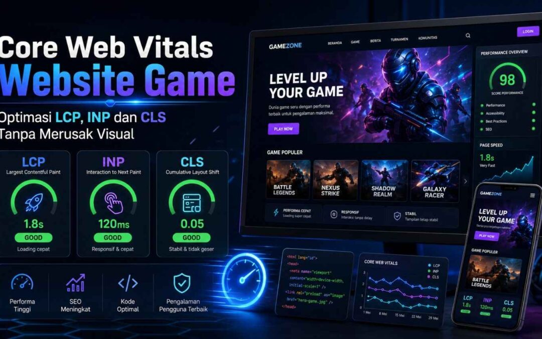 Core Web Vitals Website Game Optimasi LCP, INP dan CLS Tanpa Merusak Visual