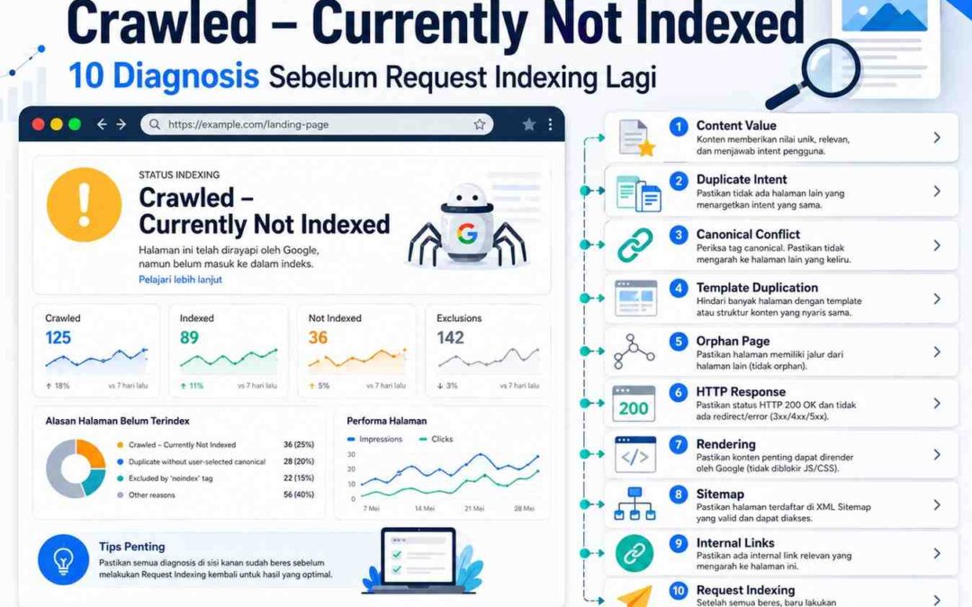 Crawled Currently Not Indexed pada Landing Page 10 Diagnosis Sebelum Request Indexing Lagi