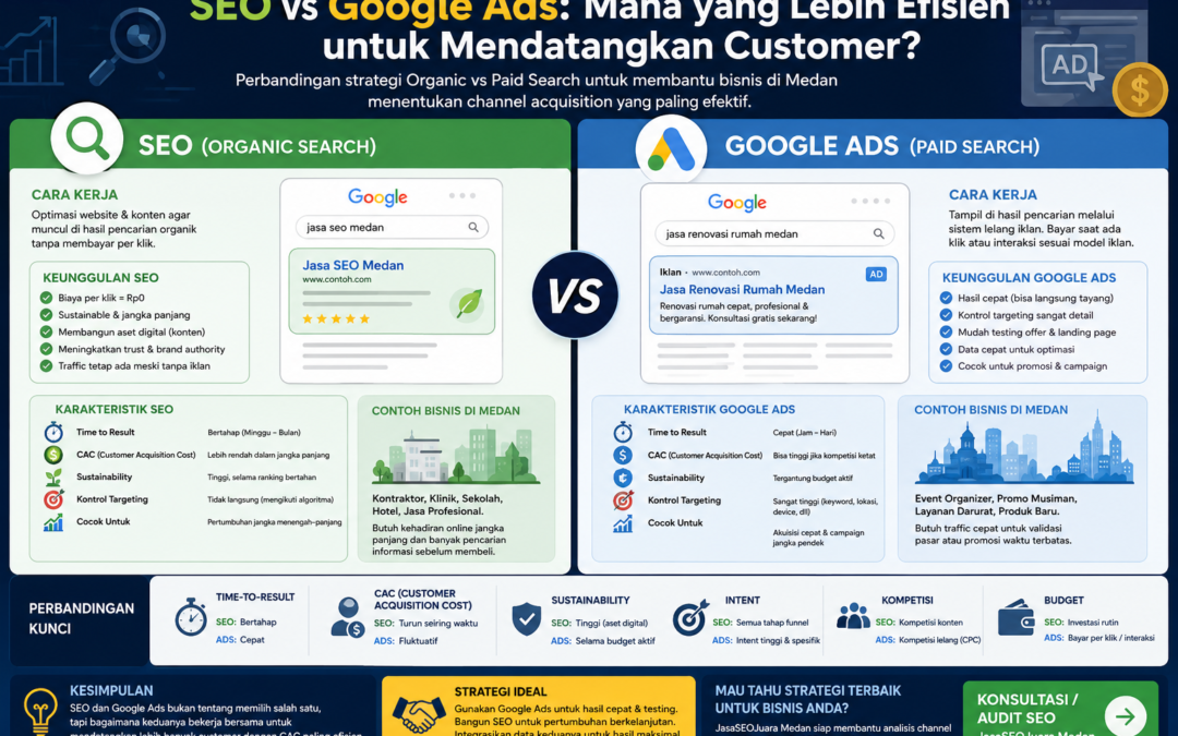 SEO vs Google Ads Mana yang Lebih Efisien untuk Mendatangkan Customer?